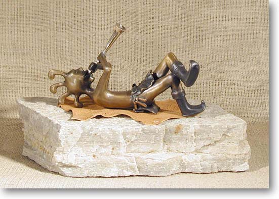 Reclining Kokopelli (Southwestern Bronze)